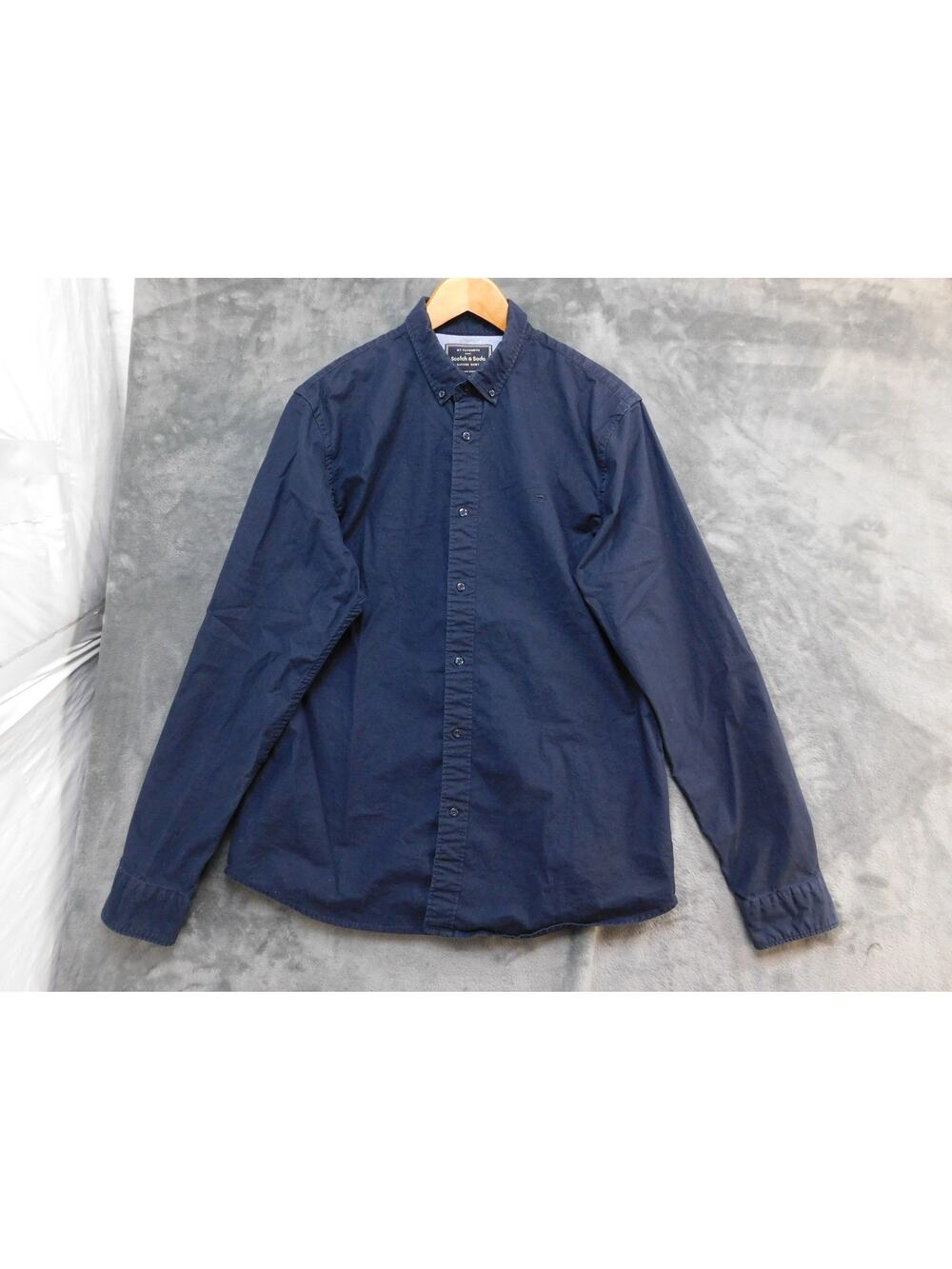 Scotch & Soda Shirt Mens XL Blue Oxford Long Sleeve Button Down Stretch Casual